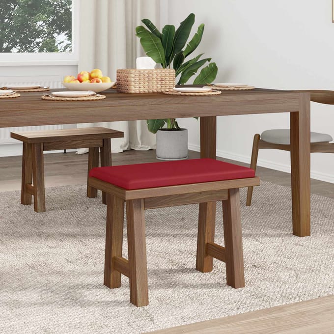 vidaXL - Bankkussen - Kunstleer - Wijnrood - Diepte - 35 - cm