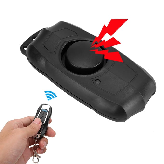 Fiets Motorfiets Draadloze Afstandsbediening USB Opladen Vibratie Beveiligingsalarm Anti Diefstal Melder black