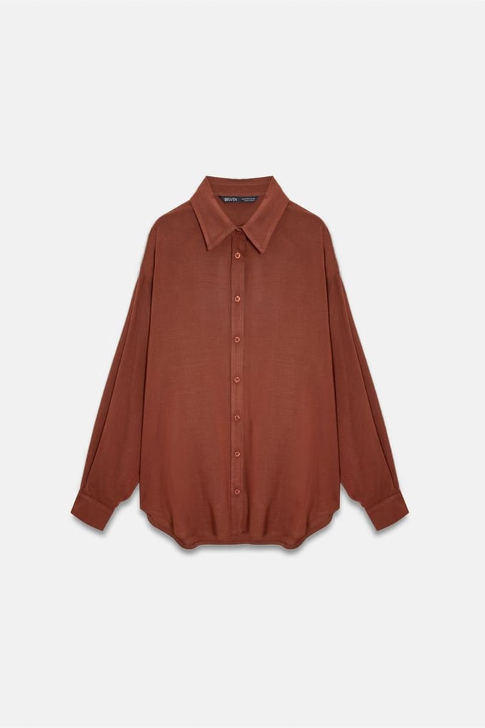 Oversized Crepe Knopshirt