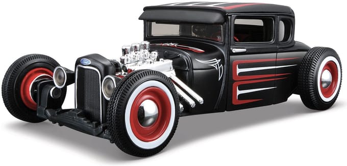 Maisto Ford Model A - Modelauto - Schaal 1:24 - Zwart/Rood/Wit