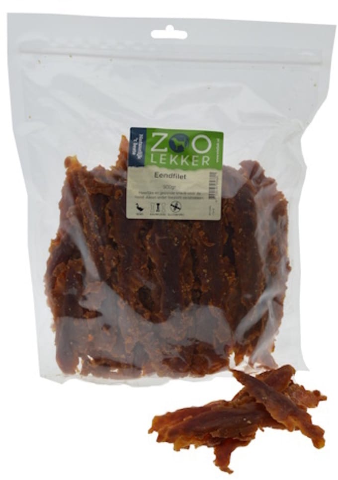 Zoolekker Eendfilet hondensnack - luchtgedroogde eend voor honden 900 Gram