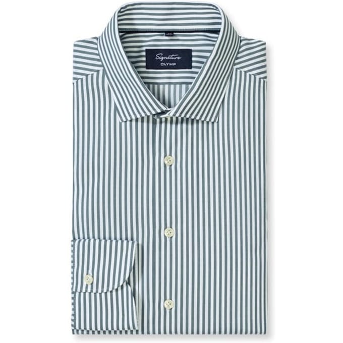 OLYMP Signature Overhemd, Tailored Fit, Signature Kent, Groen