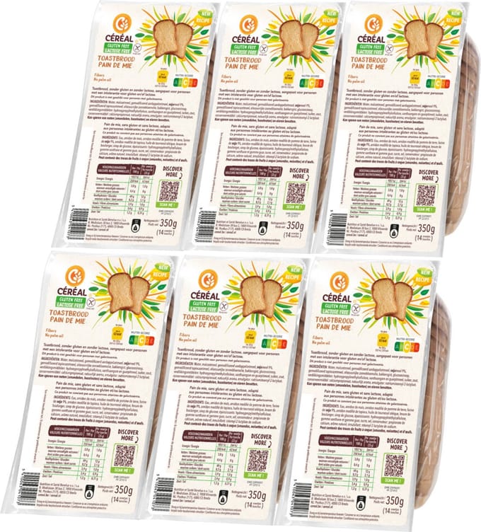 Céréal Toastbrood - 6 x 350 gr - Voordeelverpakking