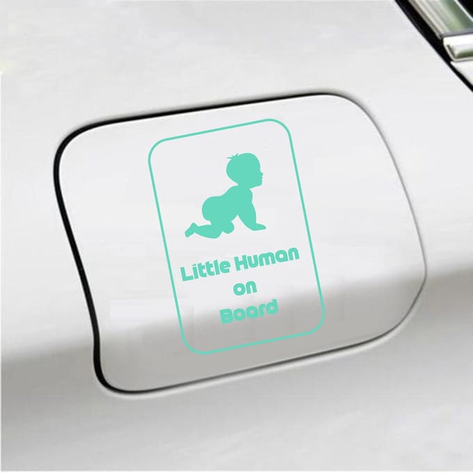 Bumpersticker - Little Human On Board - 15 X 10 - Mint