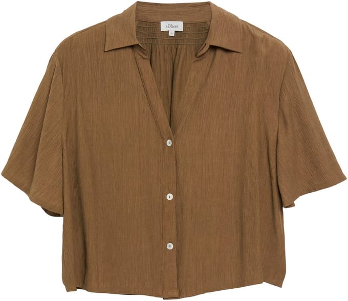 Boxy fit blouse met korte mouwen van viscosemix
