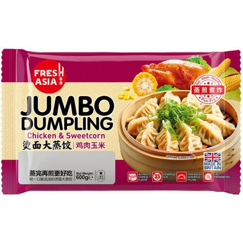 FRESHASIA Jumbo Dumpling kip en zoete maïs 600 g