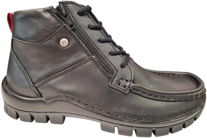 Wolky Zwarte Leren Dames Veterschoenen - Zwart - 41