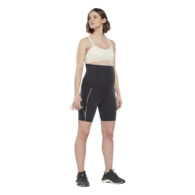 Reebok Luxueuze zwangerschapsbikershorts voor dames (Zwart)
