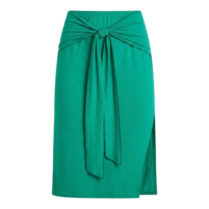 Missy Empire Linnen midi-rok voor dames (Groen)