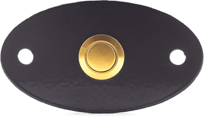 Moderne Deurbel Paneel Antraciet met Gouden Drukknop