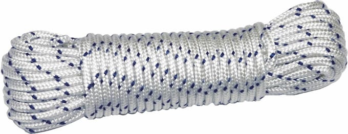 AMIG paracord touw - 20 meter - D4mm - 400kg - nylon/polyester - wit/blauw