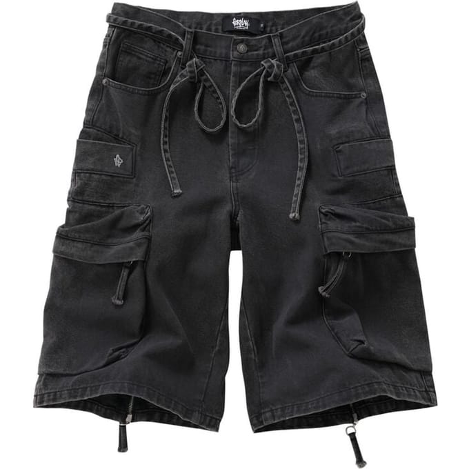 Forplay Shorts - Oversize Cargo Shorts grey washed - 30 tot 40 - voor Mannen - donkergrijs