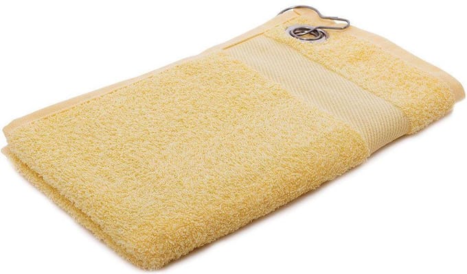 Arowell Golfhanddoek met clip 55 x 30 cm - 500 Gram - Crème geel - 3 stuks
