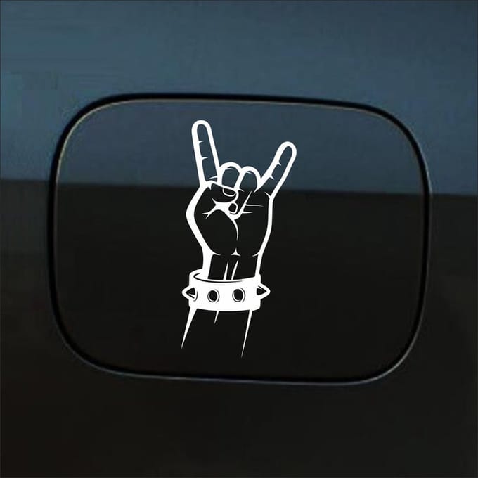 Bumpersticker - Rock N Roll - 16 X 10 - Wit