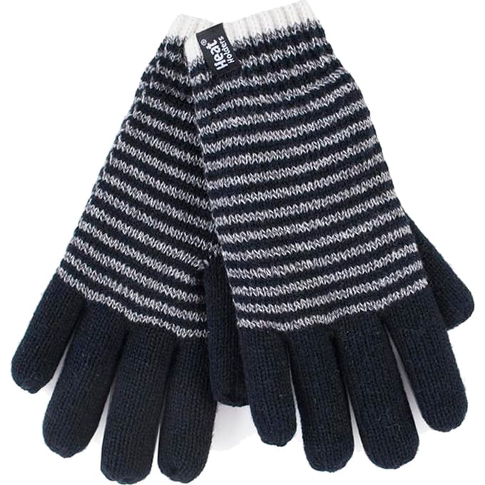 Heat Holders - Gestreepte dameshandschoenen voor de winter - Zwart (Oslo)