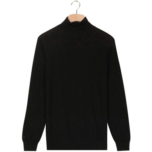 Thomas Maine Trui Merino Wool Rollneck Pullover Single Knit Zwart / male