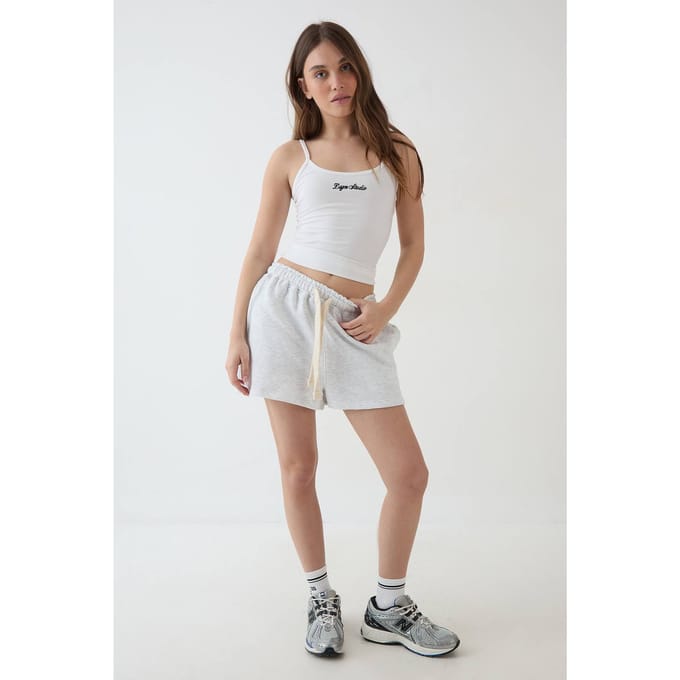 Dames Dsgn Studio Sweat Short Met Contrasterende Trekkoord | Ash Grey | Maat: Small