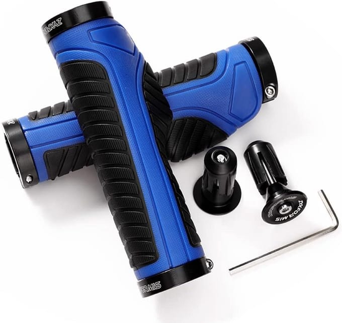 Ergonomische Fietsstuurgrepen Antislip Rubber met Aluminium Dubbele Klem