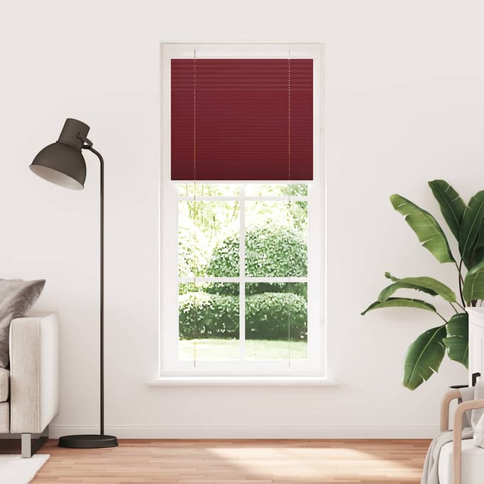 vidaXL - Plissé - rolgordijn - 95x200 - cm - stofbreedte - 94,4 - cm - bordeauxrood