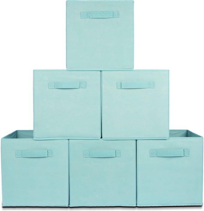 LifeGoods Opbergmand - 6 Stuks - Kast Organizer - 20L - Opbergbox - Textiel - Blauw
