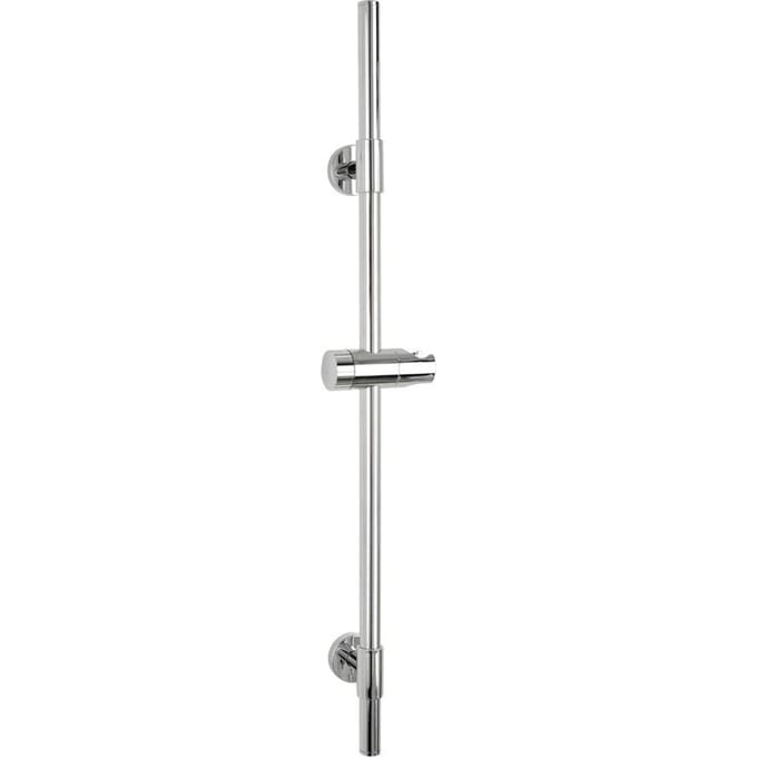 WENKO Douchestang Basic RVS chroom, lengte 66cm, diameter 19mm, met douchekophouder en 2 wandsteunen - Glijstang chroom