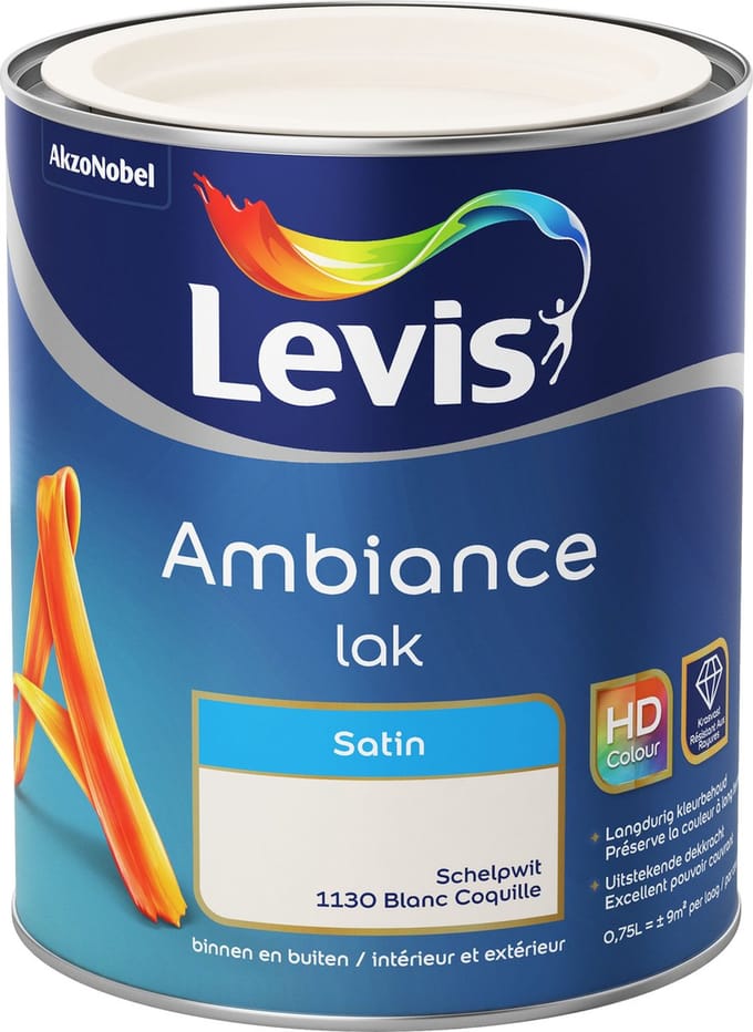 Levis - Ambiance Lak Satin - Schelpwit - 0,75 L