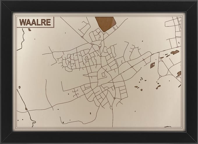 Houten stadskaart van Waalre
