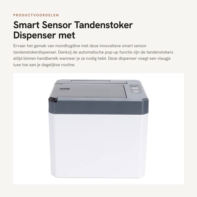 Dailygoods - Smart Sensor Tandenstoker Dispenser met Automatische Pop-Up