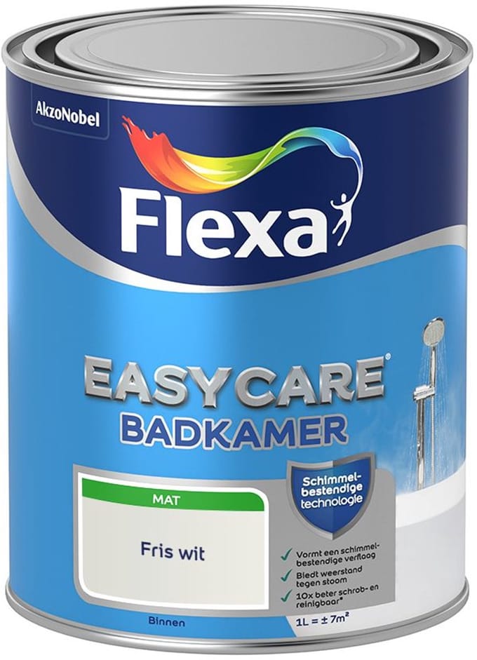 Flexa - Easycare Badkamer - Fris Wit / Ral 9016 - Mengverf - 1 L