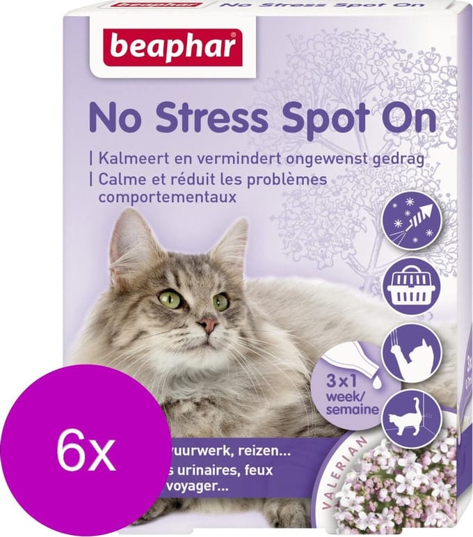 Beaphar No Stress Spot On Kat - Anti stressmiddel - 6 x 3 pip