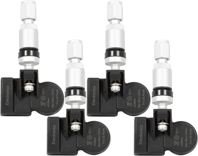 Bandensensoren - TPMS sensoren - Veiligheid verbeteren - Voorgeprogrammeerd - 433 MHz - Zilver