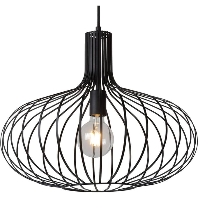 Lucide MANUELA - Hanglamp - Ø 50 cm - 1xE27 - Zwart