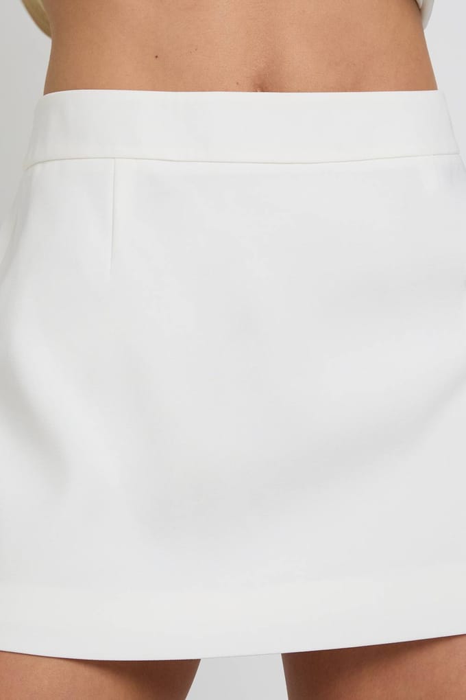 boohoo Dames Getailleerde Mini Rok | Wit | Maat: 42