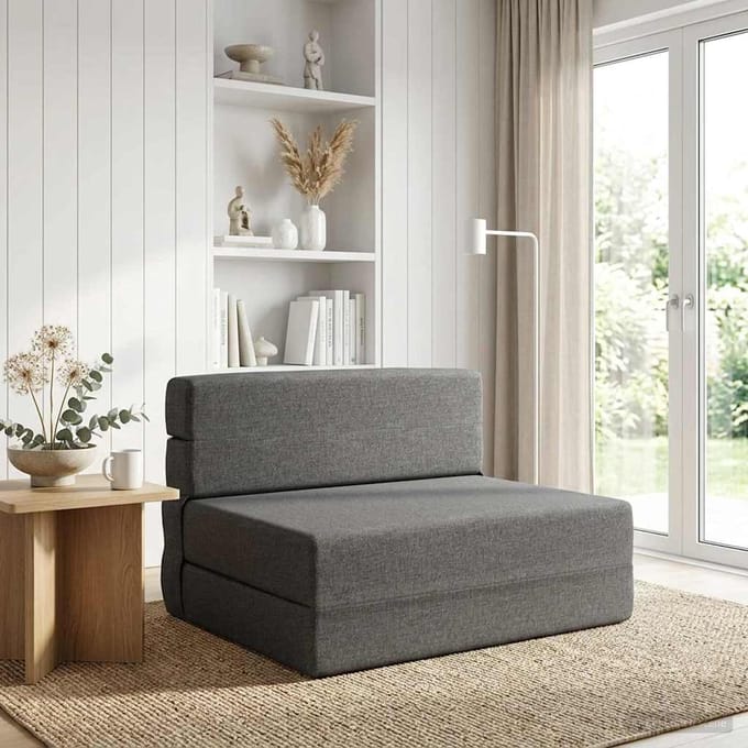 vidaXL - Vouwbare - Sofa - Bed - Lichtgrijs - 70 - x - 72 - x - 60 - cm - Stof