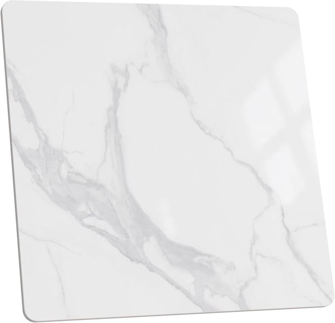 Tafelblad - Vierkant blad - Eettafel gebruik - Gesinterd steen - 70 cm - Wit