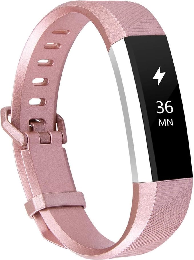 YPCd® Siliconen bandje - Fitbit Alta (HR) - Rosé Goud - Large