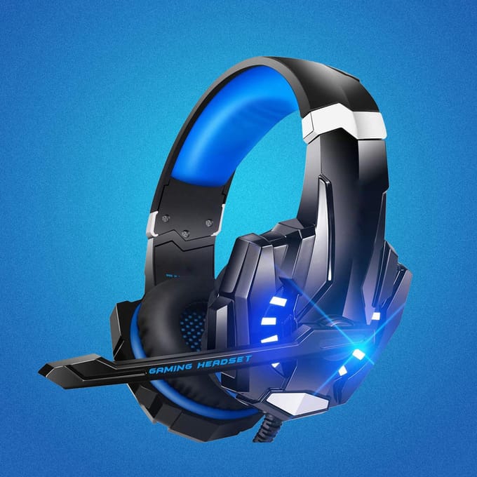 3,5 mm Over-Ear Gaming Headset, Gaming Headset met Geluidsisolerende Microfoon, LED-licht, Volume veelkleurig