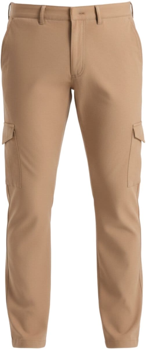 OMBRE Broek - Regular Fit - Viscose - Knopen Koffie S