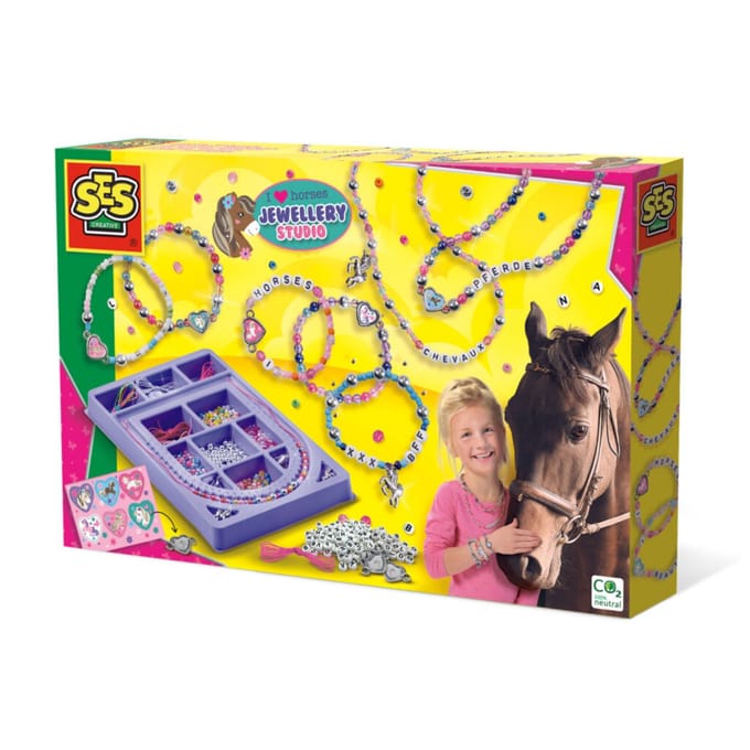 Studio de joaillerie - SES CREATIVE - Hobby Pink - J'aime les chevaux - Activité créative - Idée cadeau - Age : 5+