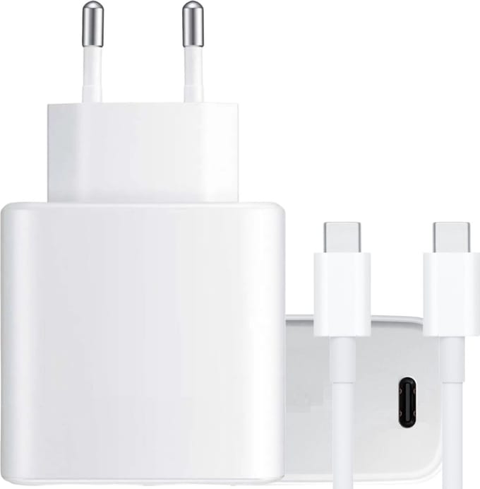 45W USB C Power Adapter met Gevlochten Nylon USB C naar USB C Kabel - 1 Meter