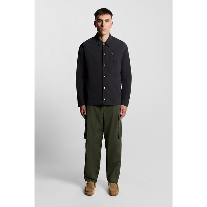 Lyle & Scott Crinkle Nylon Overshirt Black Ice Taglia: S | Camicie Casual Outlet | Uomo | Nero