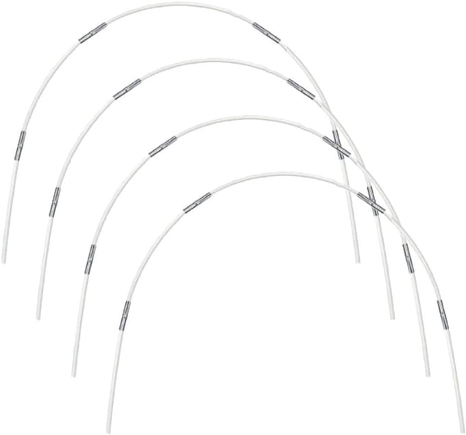 Tuinhoepels Kit - Plant Ondersteuning - Kas Bouwen - Roestbestendig Glasvezel - 24 Stuks - Wit