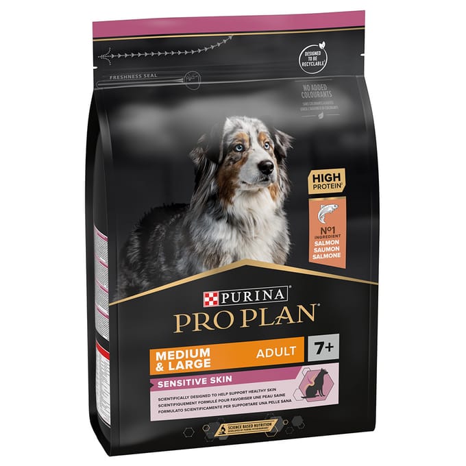 Pro Plan Medium & Large Adult 7+ Sensitive Skin - Honden Droogvoer - Zalm - 3 kg