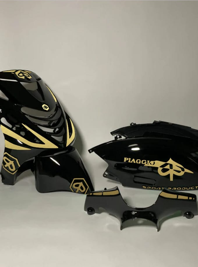 Piaggio Zip Stickerset - Crossed - Goud