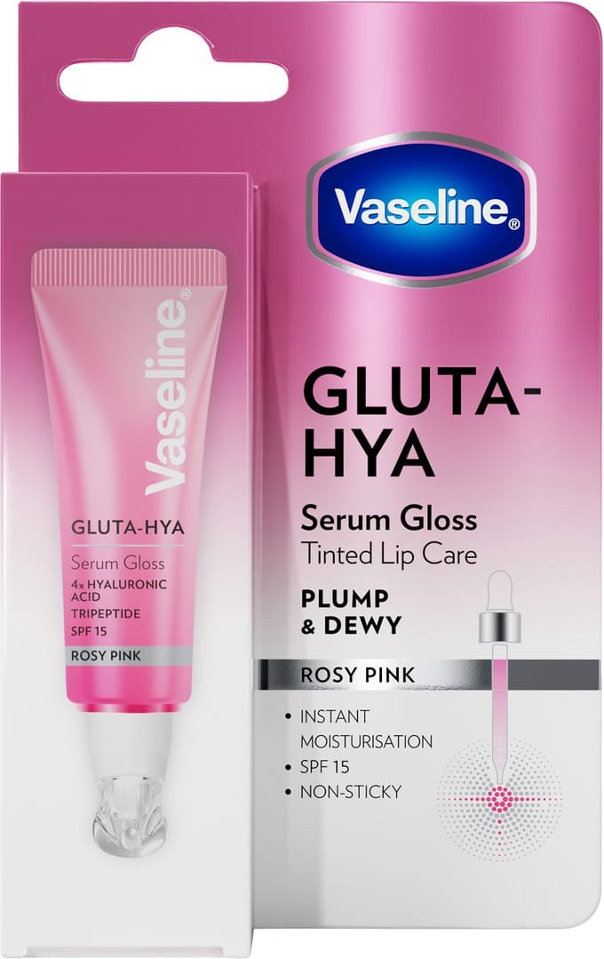 Vaseline - Gluta Hya Lip Serum Gloss Rosy Pink 10ml