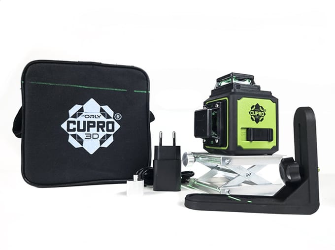 D'Orly CUPRO Kruislijnlaser 3D 360G Groen met tiltfunctie - 360°