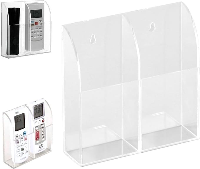Transparante Acryl Opbergdoos voor Afstandsbediening en Make-up Organizer met 2 Compartimenten