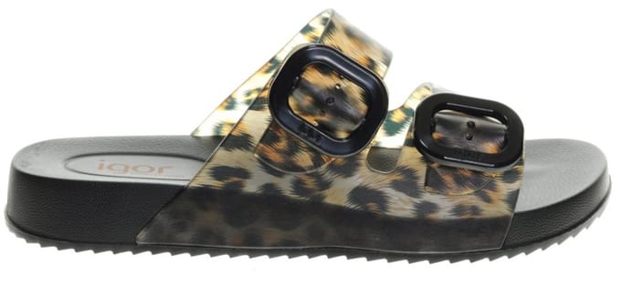 Zwarte Leopard Slipper Igor maat 39