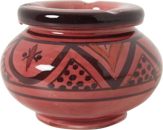 Asbak keramiek rood