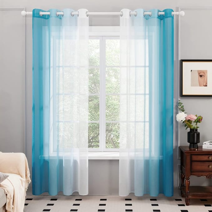 Transparante Voile Gordijnen - Elegante Decoratie - Set van 2 - 140 x 225 cm - 100% Polyester